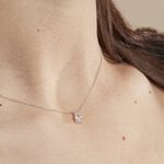 Collier Enis Or Blanc Oxyde De Zirconium Et Olivine - Colliers avec pierres Femme | Marc Orian