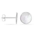 Boucles D'oreilles Puces Zoelle Argent Blanc Nacre - Puces Femme | Marc Orian