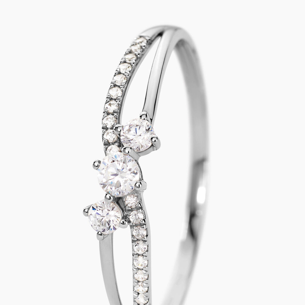 Bague Edwige Or Blanc Oxyde De Zirconium - Bagues Solitaire Femme | Marc Orian