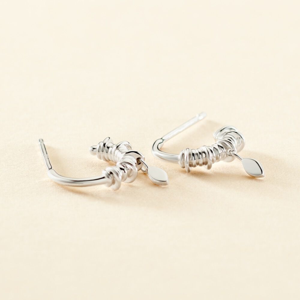 Créoles Dhyana Argent Blanc - Créoles Femme | Marc Orian