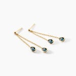 Boucles D'Oreilles Pendantes Carlyn Argent Dor&eacute; A L'Or 750/1000 Topaze - Pendantes Femme | Marc Orian