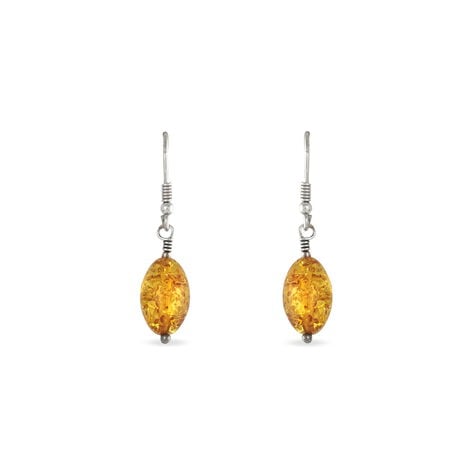 Boucles D'oreilles Argent Blanc Ilena Ambre - Pendantes Femme | Marc Orian