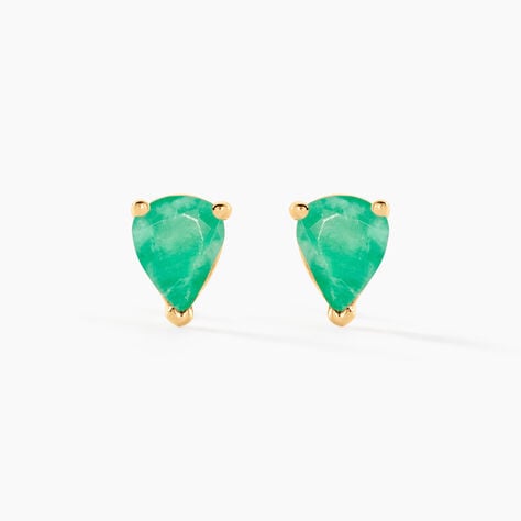 Boucles D'oreilles Puces Or Jaune Pluie D'Eclat Emeraude - Boucles d'oreilles mariage Femme | Marc Orian