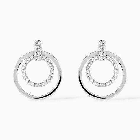 Boucles D'oreilles Pendantes Silvana Argent Blanc Oxyde De Zirconium - Pendantes Femme | Marc Orian