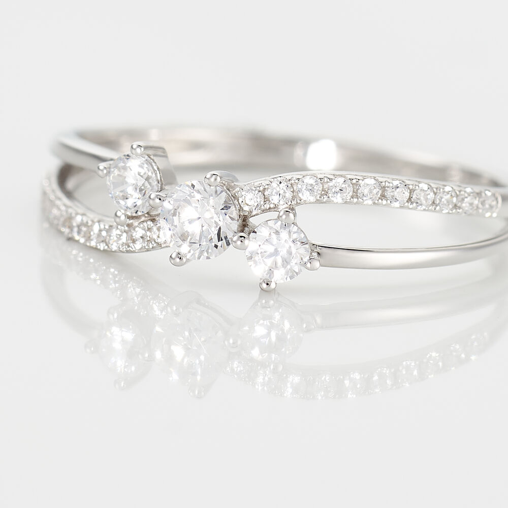 Bague Edwige Or Blanc Oxyde De Zirconium - Solitaires Femme | Marc Orian