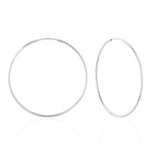Créoles Argent Blanc Olympia - Boucles d'oreilles Créoles Femme | Marc Orian