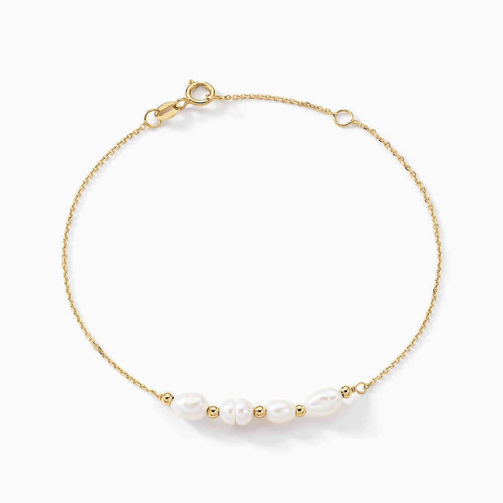 Bracelet Bron Or Jaune Perle De Culture - Bracelets cha&icirc;nes Femme | Marc Orian