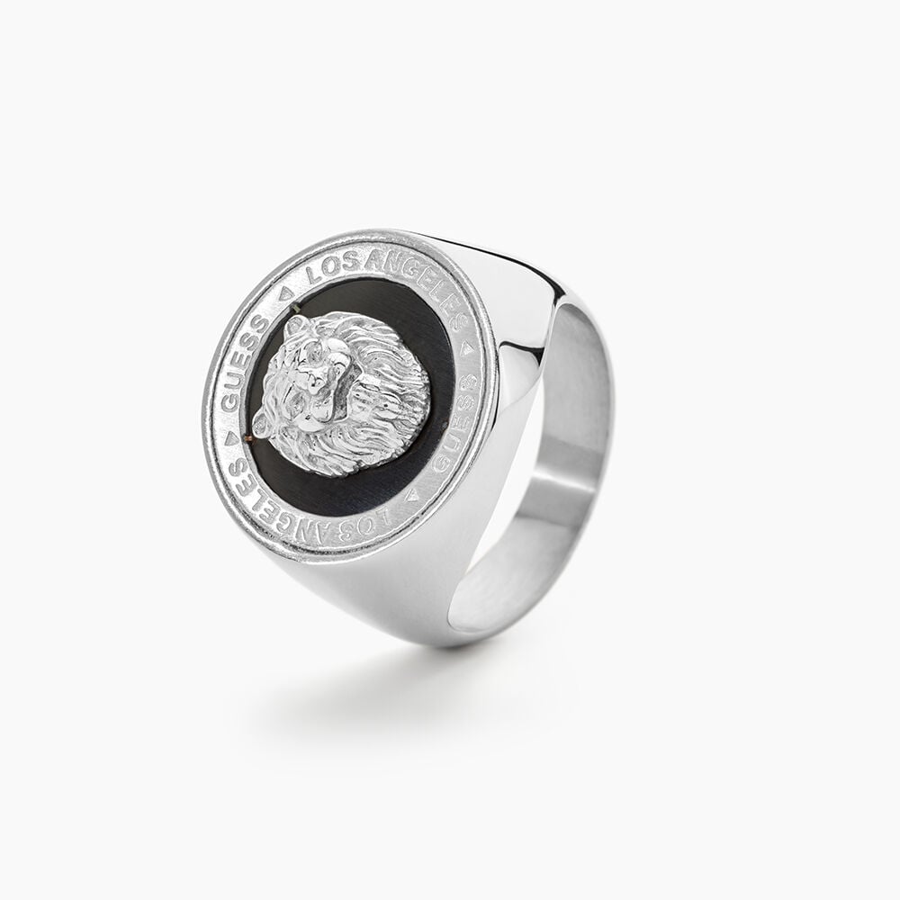 Chevali&egrave;re Guess Lion King Acier Argent&eacute; - Bijoux fantaisie Homme | Marc Orian