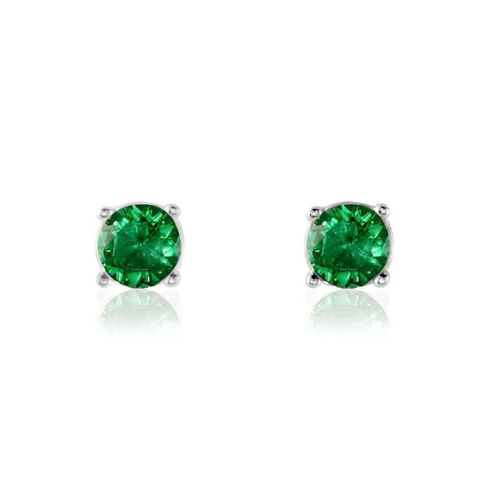 Boucles D'oreilles Puces Argent Blanc Dwight Oxydes De Zirconium - Puces Femme | Marc Orian