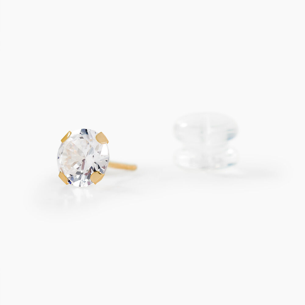 Boucles D'oreilles Puces Eddie Or Jaune Oxyde De Zirconium - Puces Femme | Marc Orian