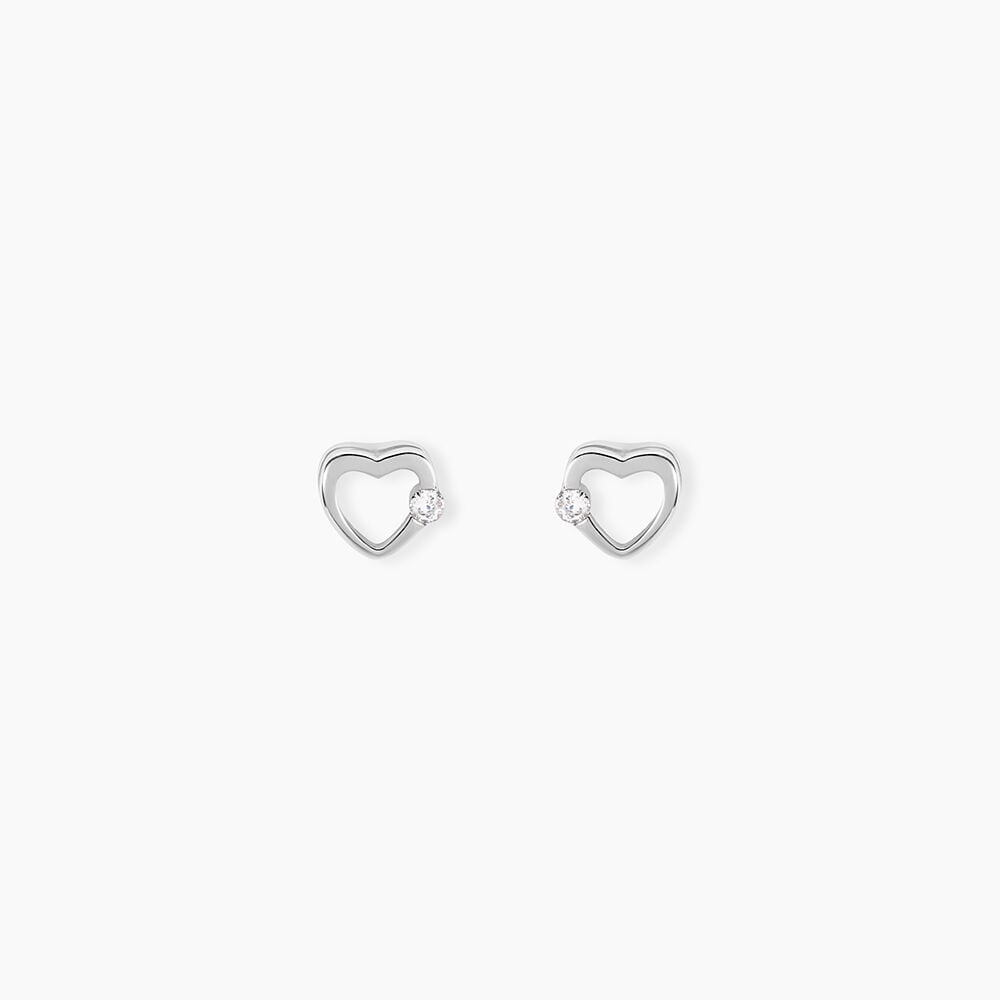 Boucles D'oreilles Puces Elyn Argent Blanc Oxyde De Zirconium - Nouveautés Femme | Marc Orian