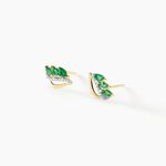 Boucles D'oreilles Puces Or Jaune  Sheelagh Emeraudes Diamants - Boucles d'oreilles mariage Femme | Marc Orian