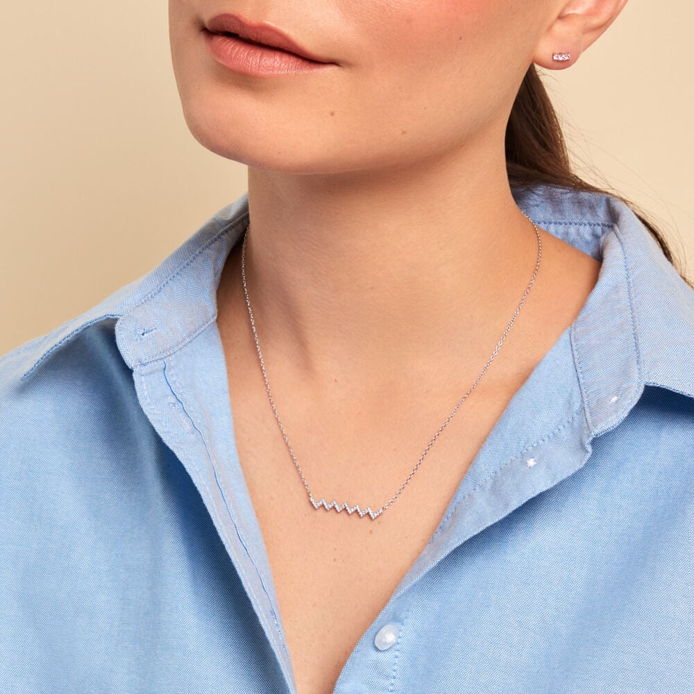 Collier Elixanne Argent Blanc Oxyde De Zirconium - Nouveautés Femme | Marc Orian