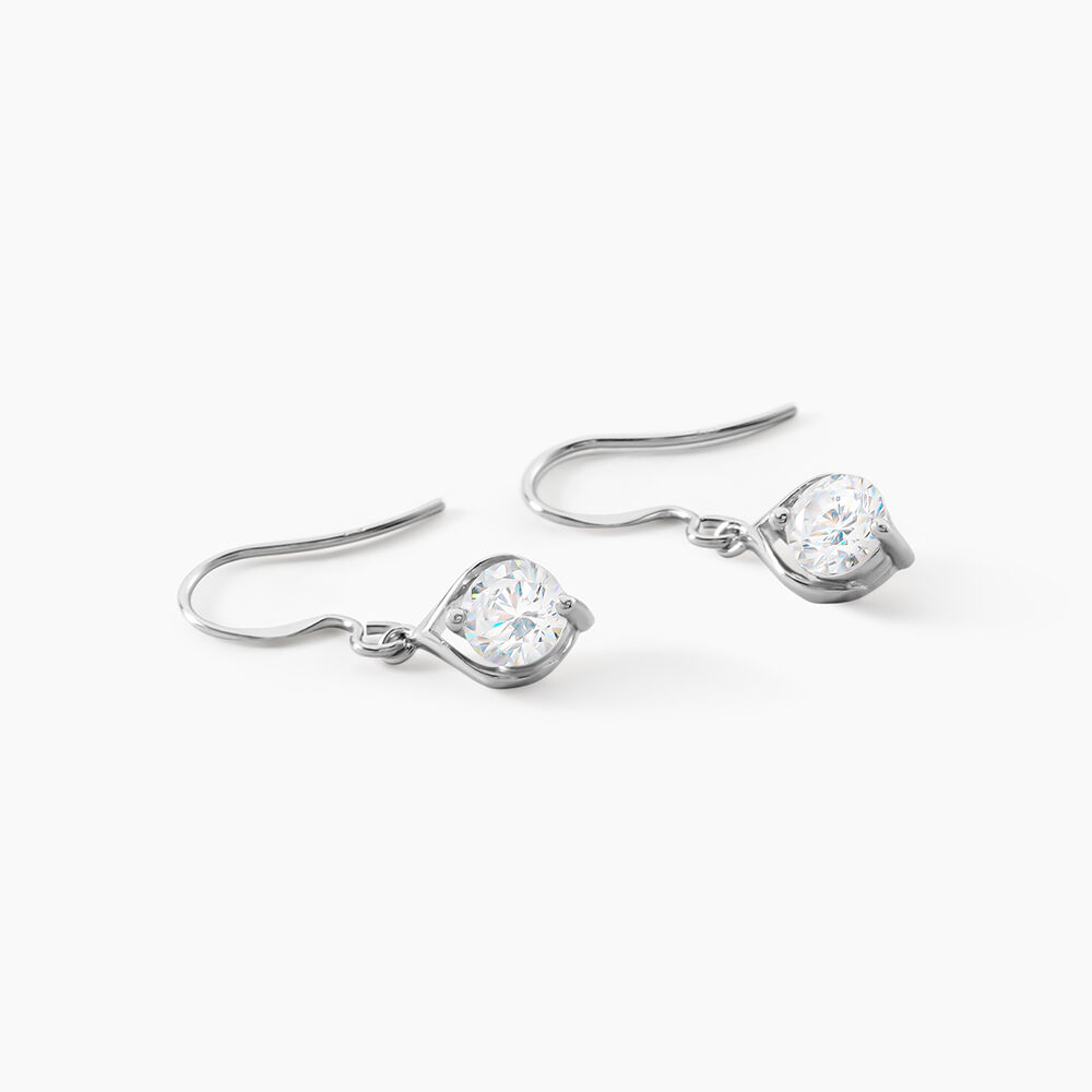 Boucles D'oreilles Pendantes Guenovera Argent Blanc Oxyde De Zirconium - Pendantes Femme | Marc Orian