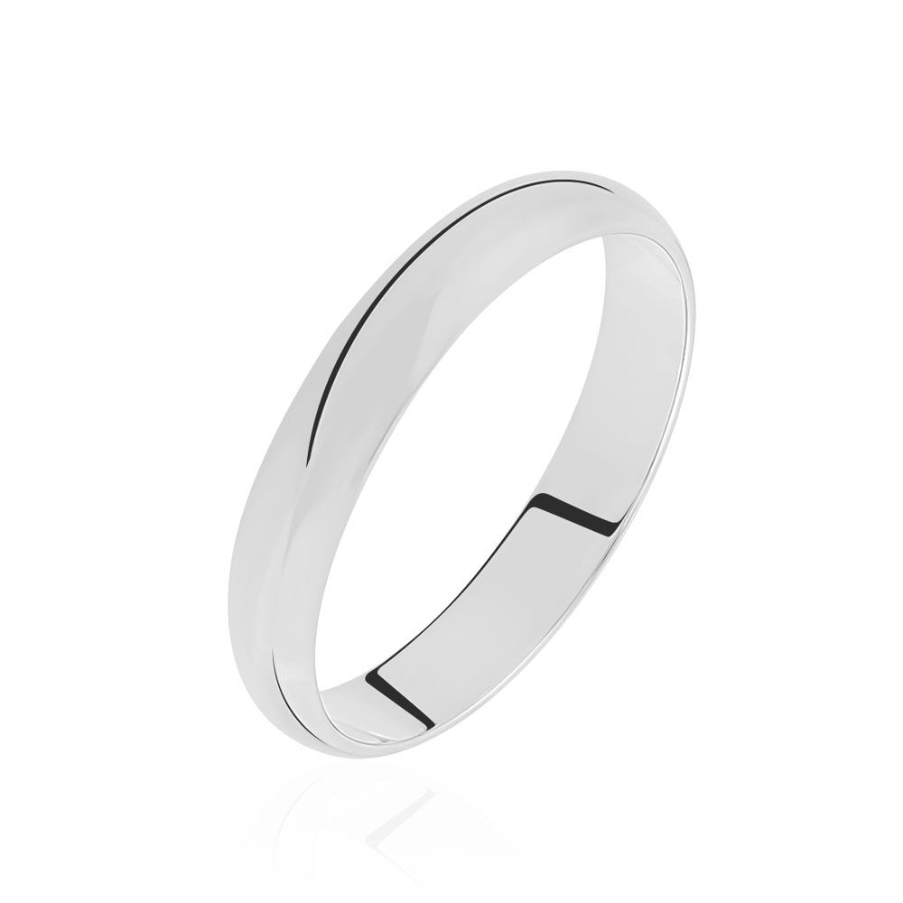 Alliance Aphroditia Demi Jonc Bomb&eacute; Platine Blanc - Alliances duo Femme | Marc Orian