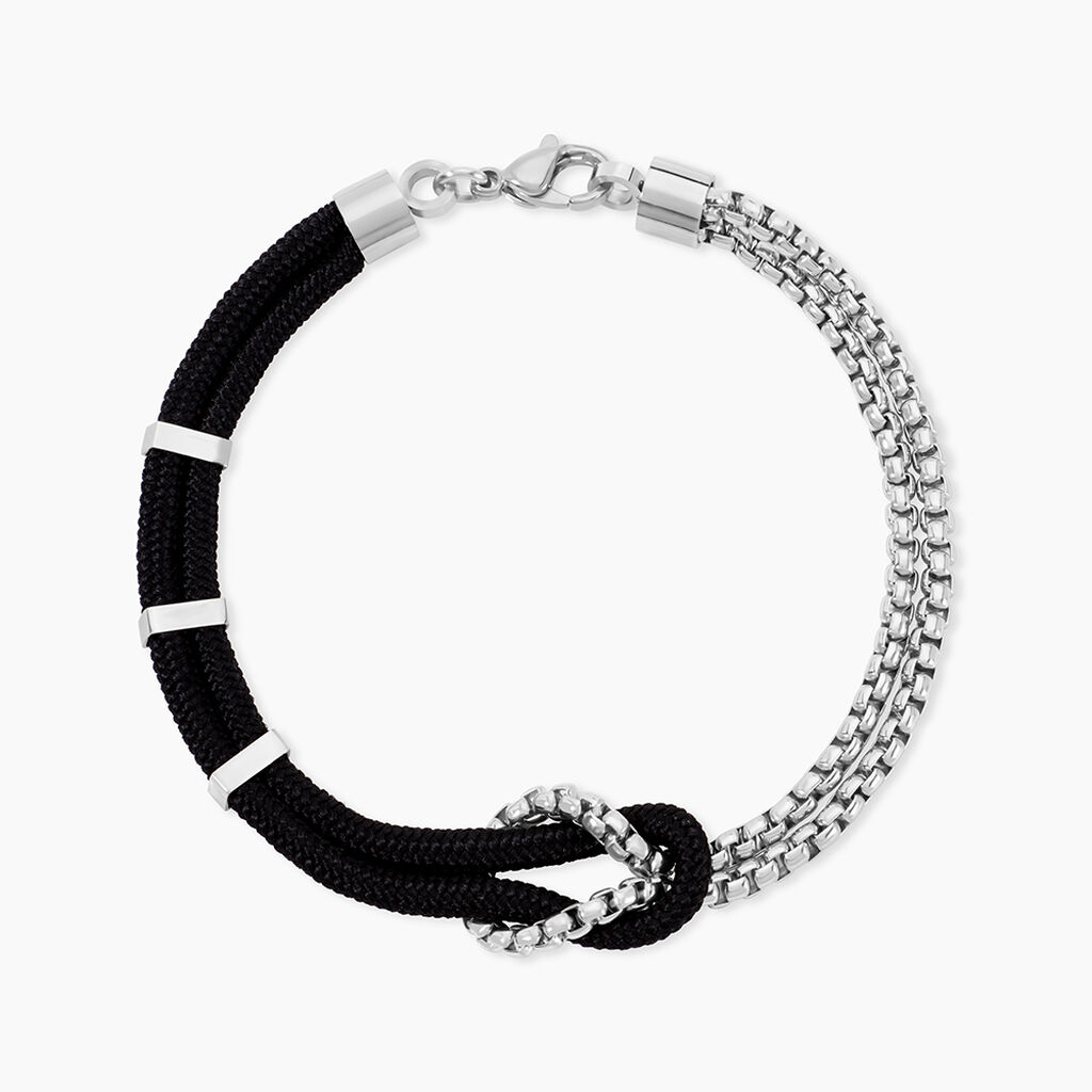 Bracelet Thymeo Acier Blanc - Bracelets cordons Homme | Marc Orian