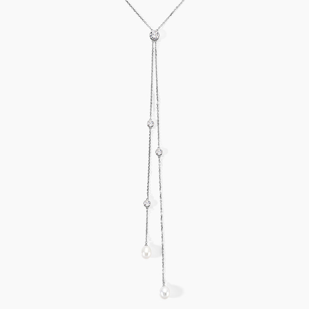 Collier De Dos Indigo Argent Perle De Culture Oxyde - Colliers avec pierres Femme | Marc Orian