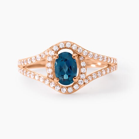 Bague Jannha Or Rose Topaze Et Oxyde De Zirconium - Bagues pierres fines Femme | Marc Orian
