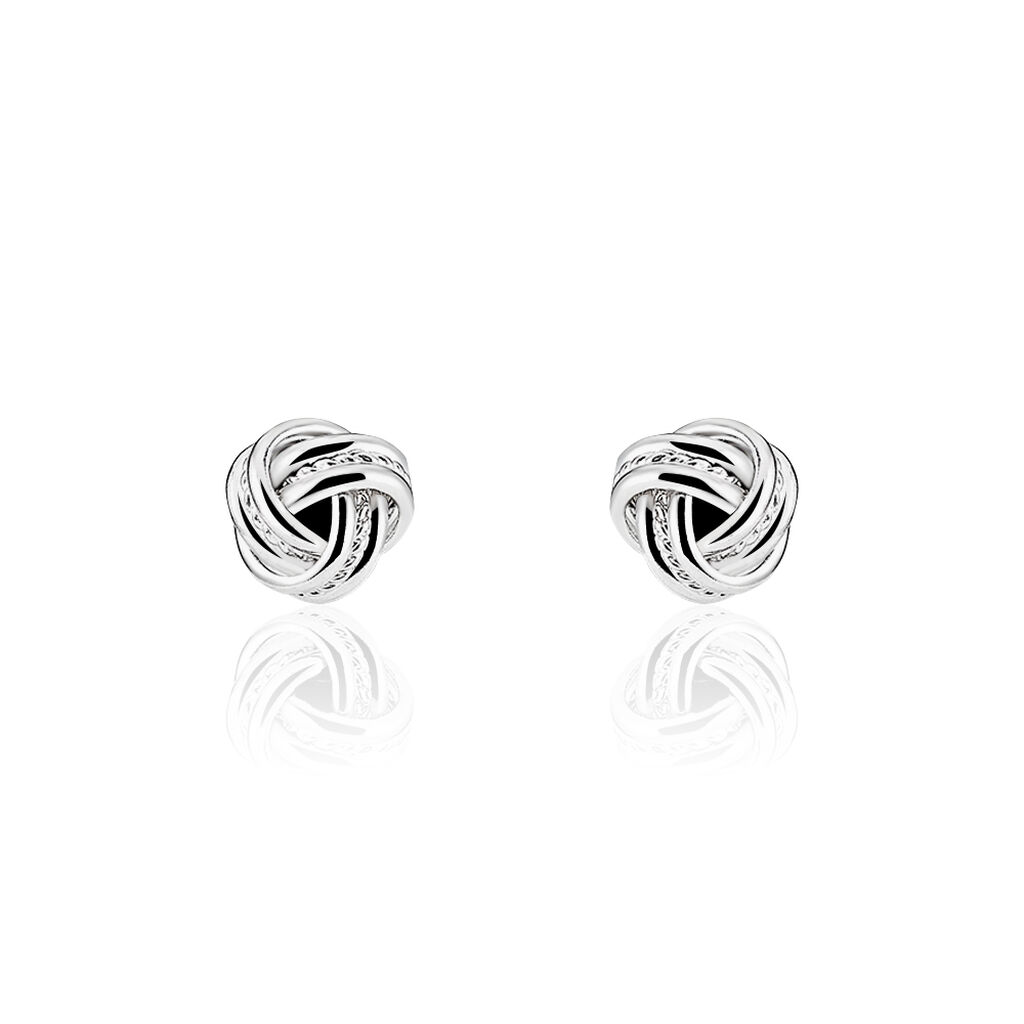 Boucles D'oreilles Puces Iloa Argent Blanc - Puces Femme | Marc Orian