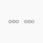 Boucles D'oreilles Puces Janys Argent Blanc Oxyde De Zirconium - Puces Femme | Marc Orian