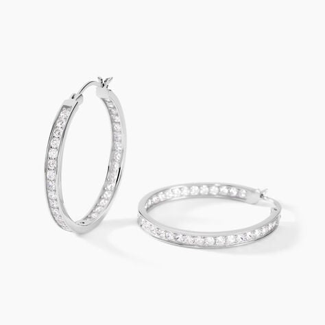 Cr&eacute;oles Django Argent Blanc Oxyde De Zirconium - Cr&eacute;oles Femme | Marc Orian