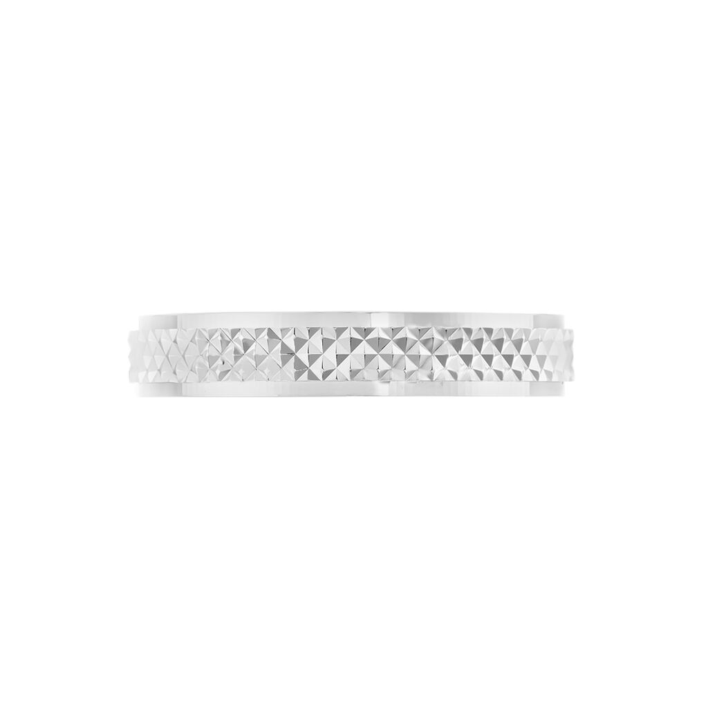 Alliance Onenn Ruban Plat Argent Blanc - Alliances Famille | Marc Orian