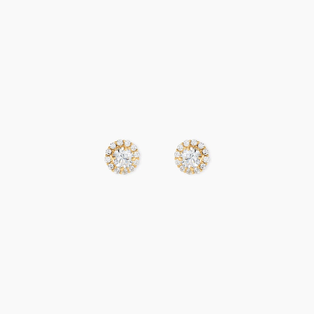 Boucles D'Oreilles Puces Edeline Or Jaune Oxyde De Zirconium - Puces Femme | Marc Orian