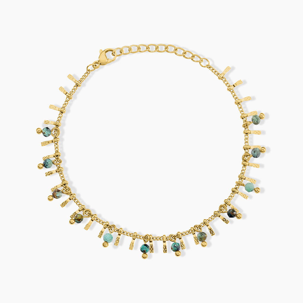 Bracelet Athena Acier Jaune Turquoise - Bracelets cha&icirc;nes Femme | Marc Orian