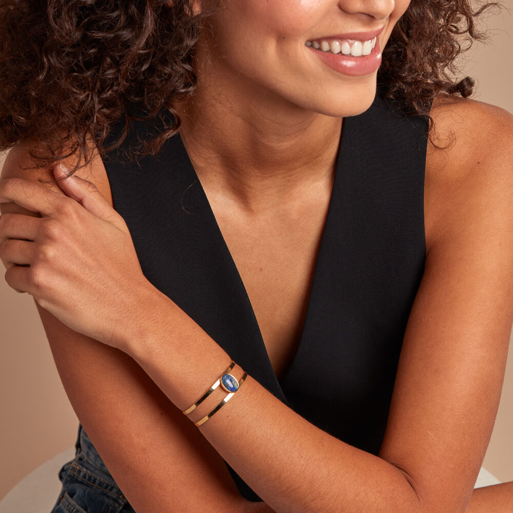 Bracelet Jonc Eline Acier Jaune Pierre De Synthese - Bracelets joncs Femme | Marc Orian
