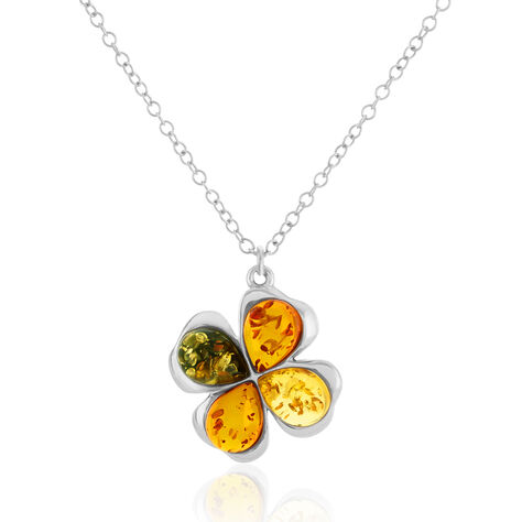 Collier Oviya Argent Blanc Ambre - Colliers avec pierres Femme | Marc Orian