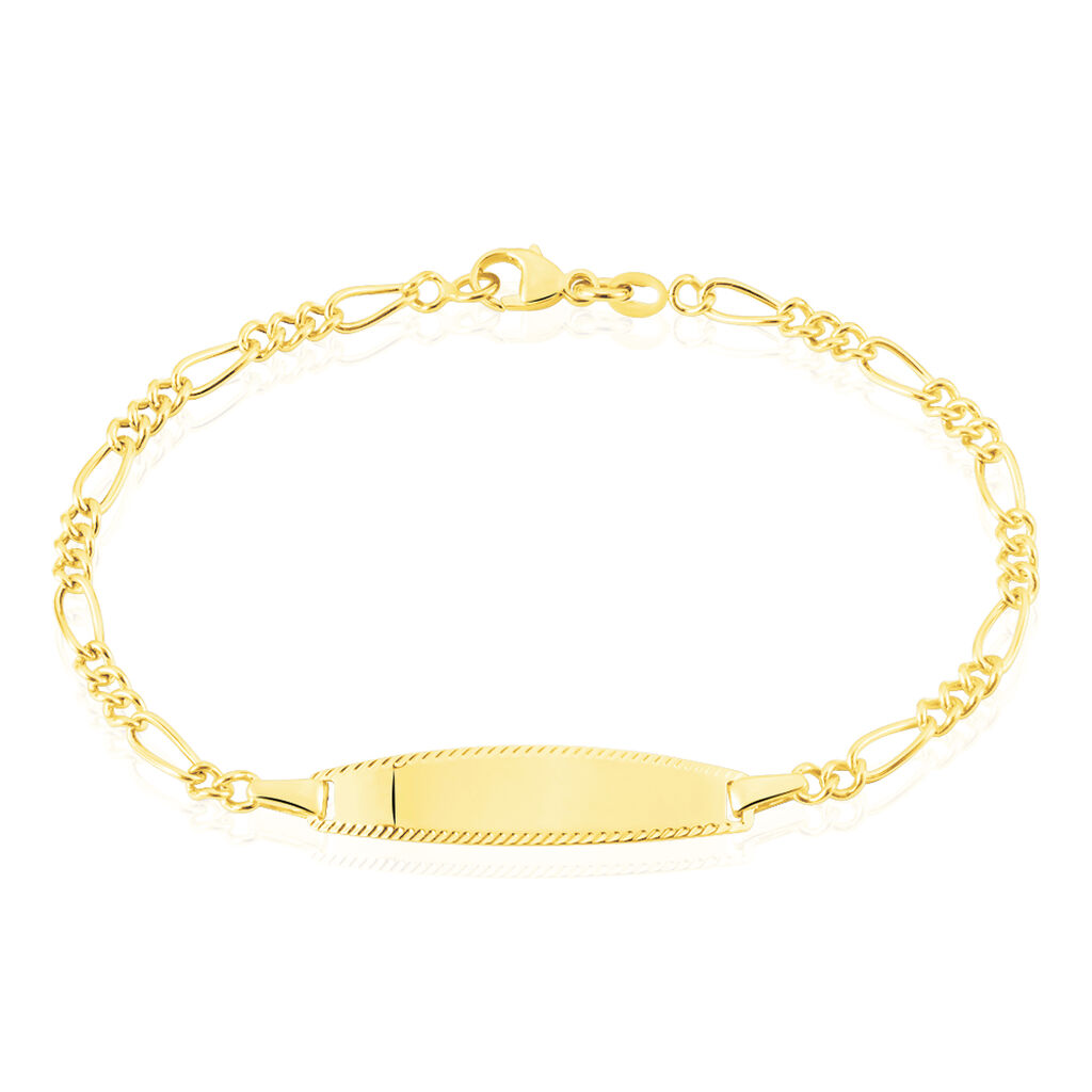 Bracelet Identité Bartolomee Maille Alternee 1/3 Or Jaune - Gourmettes Enfant | Marc Orian