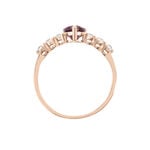 Bague Solitaire Accompagn&eacute; Or Rose Samanta Rhodolite - Bagues avec pierre Femme | Marc Orian