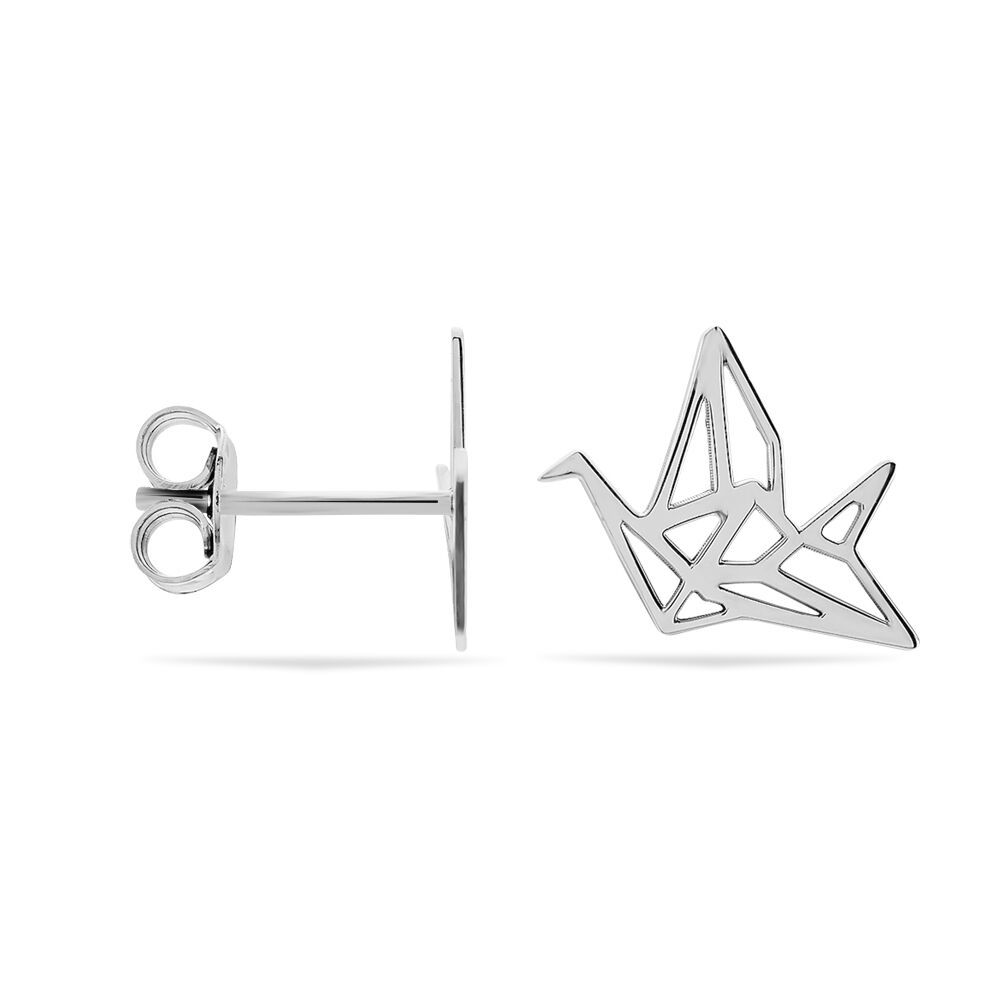 Boucles D'oreilles Puces Colombe Argent Blanc - Puces Femme | Marc Orian