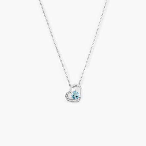 Collier Eliana Or Blanc Topaze Et Oxyde De Zirconium - Colliers avec pierres Femme | Marc Orian