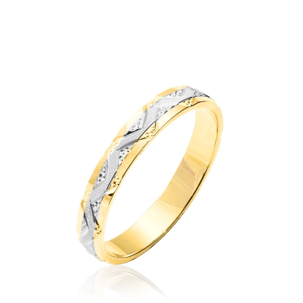 Alliance Clotilde Ruban Plat Or Bicolore - Alliances duo Unisex | Marc Orian