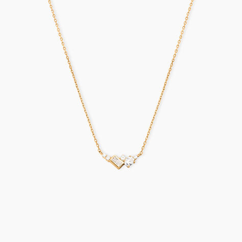 Collier Sya Plaqu&eacute; Or Jaune Oxyde De Zirconium - Colliers avec pierres Femme | Marc Orian