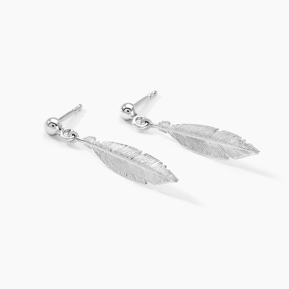 Boucles D'oreilles Pendantes Euriell Argent Blanc - Pendantes Femme | Marc Orian