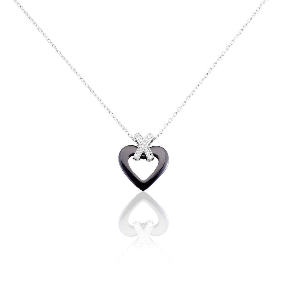 Collier Nolwen Argent Blanc Céramique Et Oxyde De Zirconium - Colliers avec pierres Femme | Marc Orian