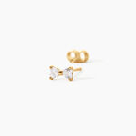 Boucles D'Oreilles Puces Elara Argent Dor&eacute; A L'Or 750/1000 Oxyde De Zirconium - Puces Femme | Marc Orian