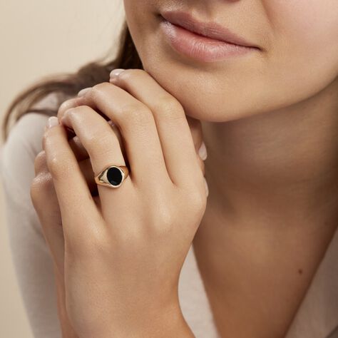 Chevalière Ovale Or Jaune Onyx - Chevalières Famille | Marc Orian