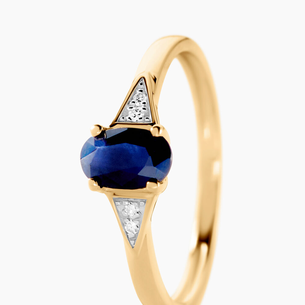 Bague Solitaire Ludmilla Or Jaune Saphir Et Diamant - Solitaires Femme | Marc Orian