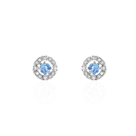 Boucles D'oreilles Puces Carren Argent Blanc Oxyde De Zirconium - Puces Femme | Marc Orian