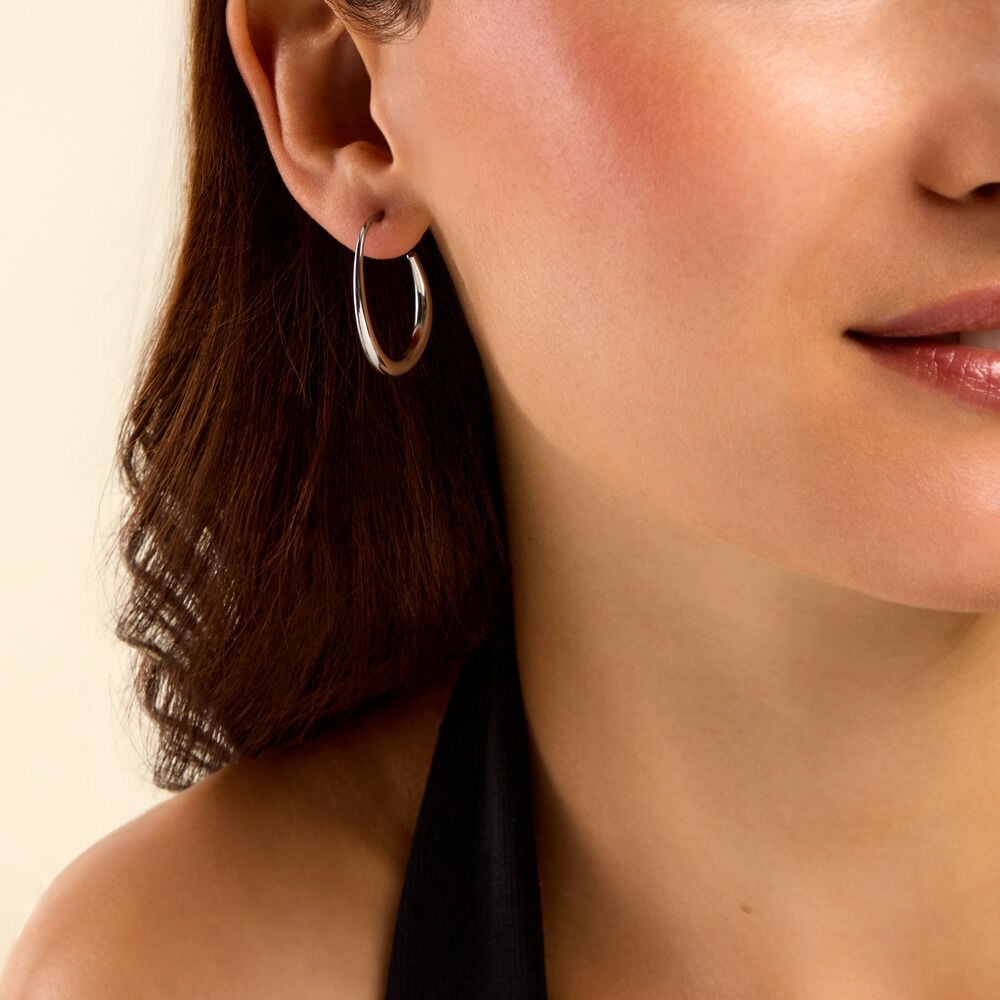 Boucles D'Oreilles Pendantes Henrietta Acier Blanc - Pendantes Femme | Marc Orian