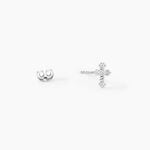 Boucles D'Oreilles Puces Ma&euml;line Argent Blanc - Puces Femme | Marc Orian