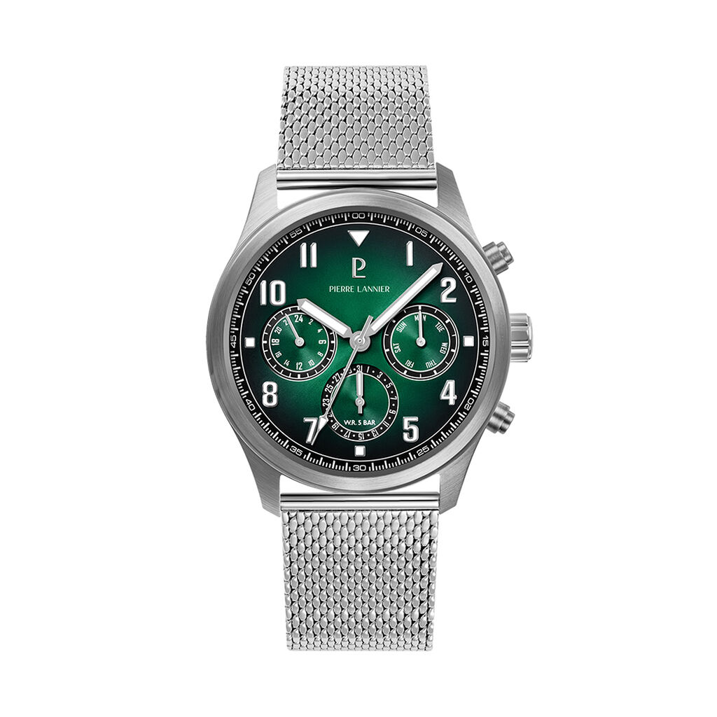 Montre Pierre Lannier Lannier Aviateur Vert - Montres &eacute;tanches Homme | Marc Orian