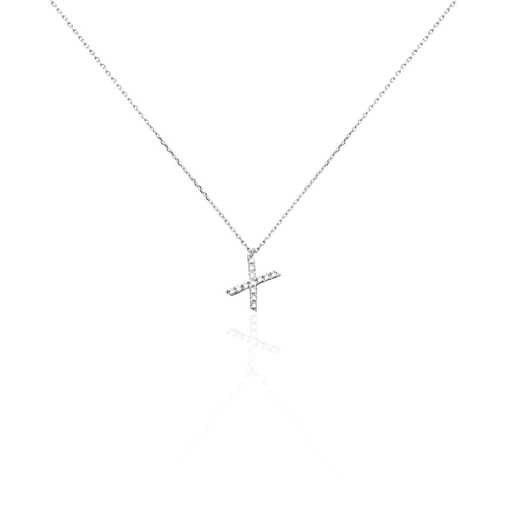 Collier Oran Or Blanc Diamant - Colliers avec pierres Femme | Marc Orian
