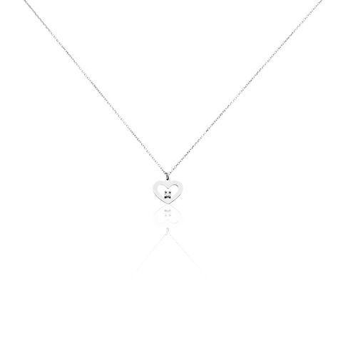 Collier Sweet Heart Or Blanc Diamant - Colliers avec pierres Femme | Marc Orian