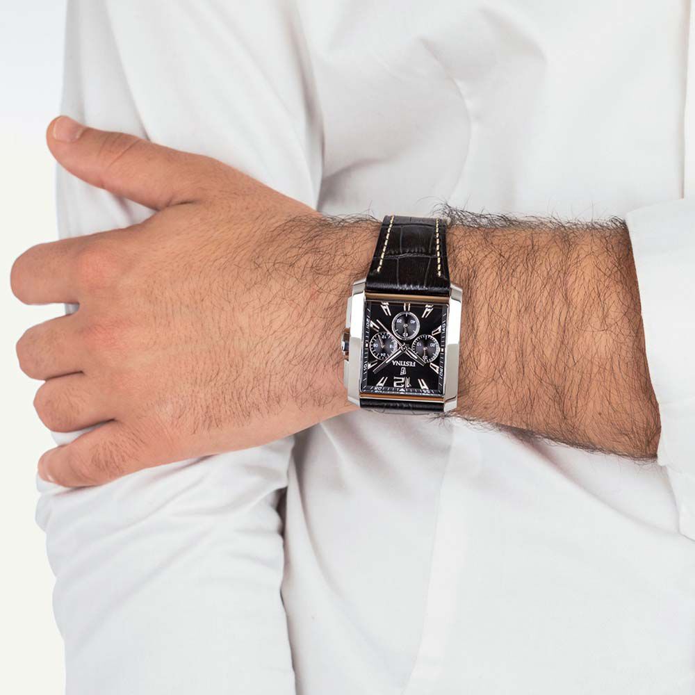 Montre Festina On The Square Chrono Noir - Montres classiques Homme | Marc Orian