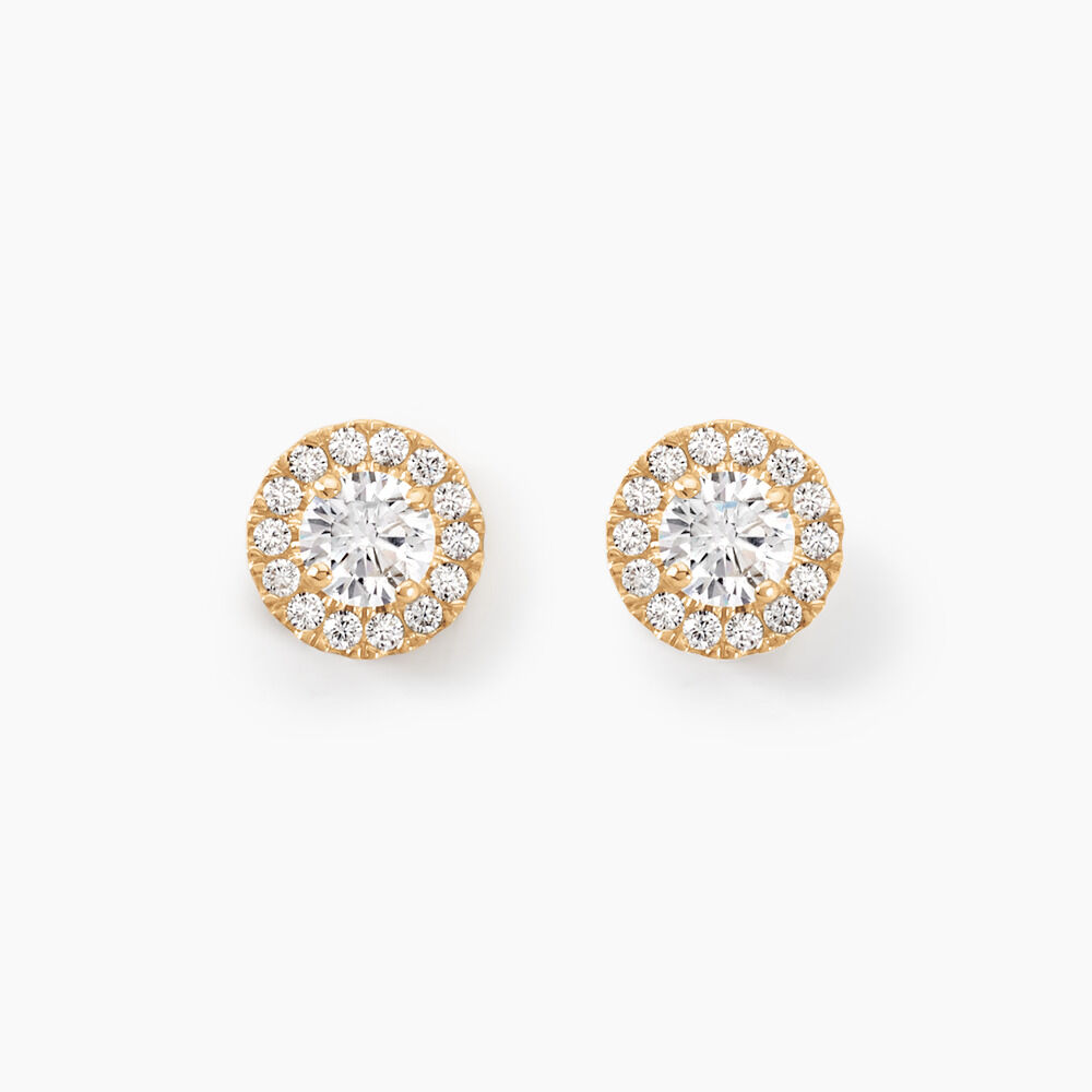 Boucles D'oreilles Puces Edmee Or Jaune Oxyde De Zirconium - Puces Femme | Marc Orian