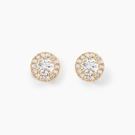 Boucles D'oreilles Puces Edmee Or Jaune Oxyde De Zirconium - Puces Femme | Marc Orian